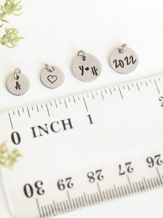 Add Personalized Hand Stamped Initial Charm for Necklace