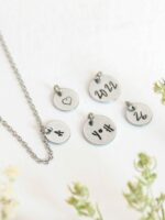 Add Personalized Hand Stamped Initial Charm for Necklace
