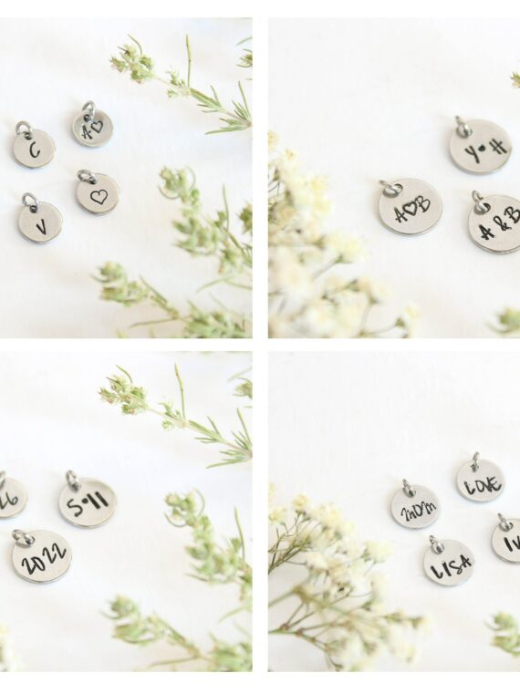 Add Personalized Hand Stamped Initial Charm for Necklace