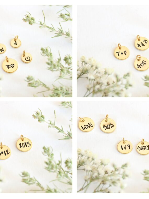 Add Personalized Hand Stamped Initial Charm for Necklace