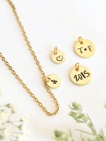 Add Personalized Hand Stamped Initial Charm for Necklace