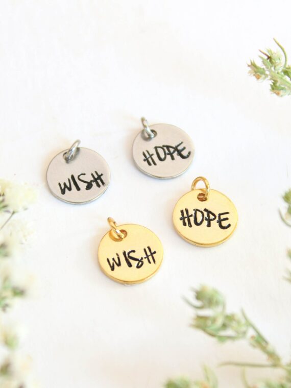 Add Personalized Hand Stamped Initial Charm for Necklace