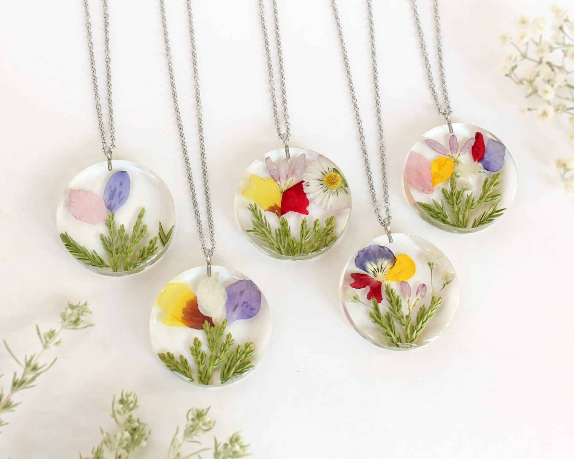 Combined birth flower bouquet jewelry