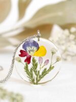 Combined birth flower bouquet necklace - Personalized Family gift idea