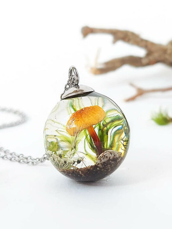 Real Mushroom Necklace - Forest Jewelry - Nature Lover Gift