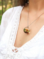 Mushroom Terrarium Necklace in Resin - Cottagecore Jewelry