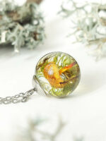 Dainty Mushroom Necklace - Botanical Resin with Real Moss