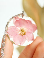 August Birth Flower Necklace - Pressed Gladiolus Jewelry in Resin