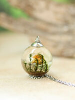 Mushroom Terrarium Necklace in Resin - Cottagecore Jewelry