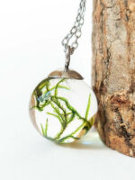 Botanical necklace, Real plant necklace, Moss jewelry, Nature inspired gifts, Terrarium necklace, Woodland necklace, Gift for him or her