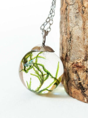 Nature necklace men, Real moss necklace, Forest necklace, Nature lovers jewelry gift, Unique gift for men, Woodland inspired jewelry