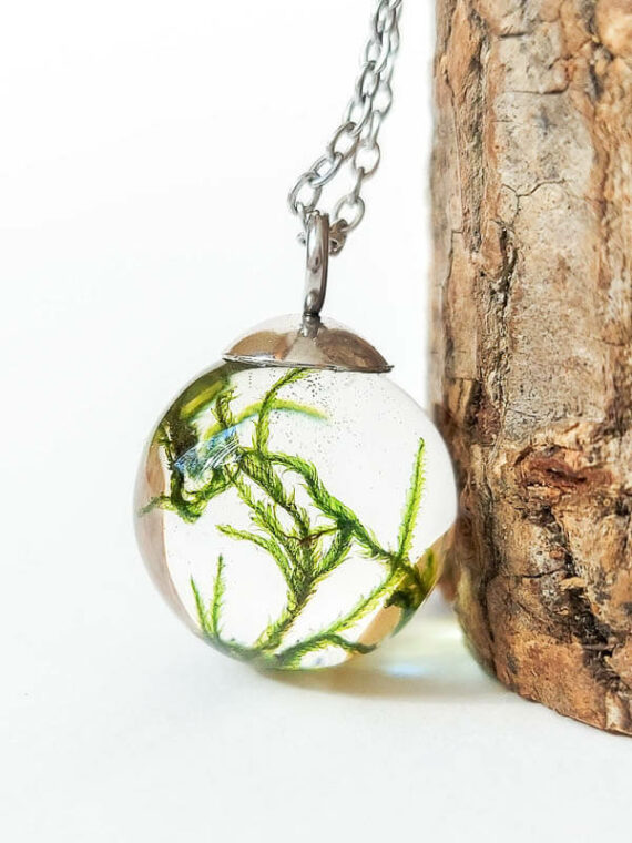 Botanical necklace, Real plant necklace, Moss jewelry, Nature inspired gifts, Terrarium necklace, Woodland necklace, Gift for him or her