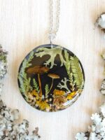 Mushroom Necklace with Real Plants - Jewelry Inspired by Nature