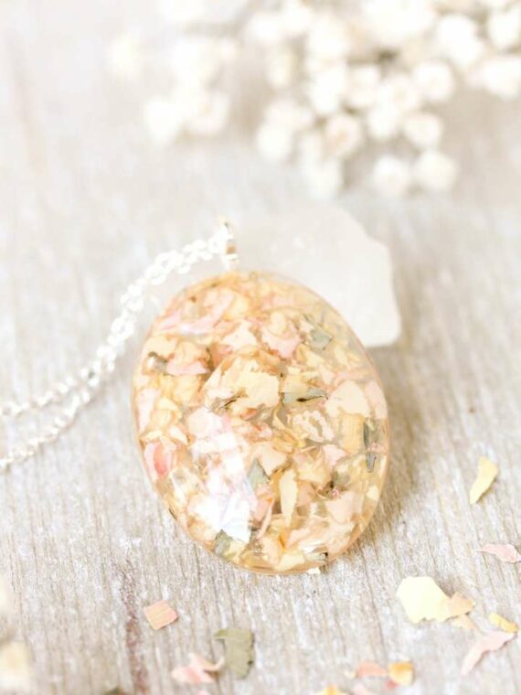 Wedding Preserved Flowers Bouquet Necklace – Custom Jewelry with Your Real Flowers
