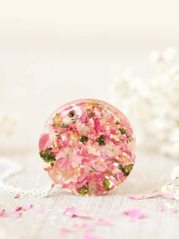 Flower Preservation Wedding Resin Necklace | Keepsake Gift for Bride