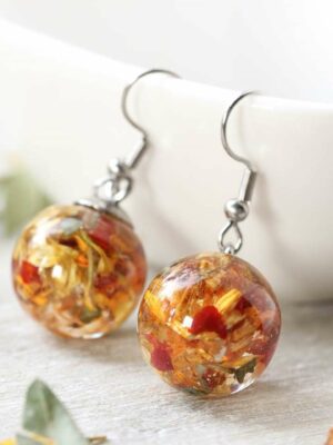 Bridal Bouquet Earrings Dangle | Flower Preservation Jewelry