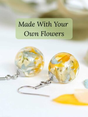 Custom Bouquet Preservation Earrings – Dangle Wedding Flower Keepsake