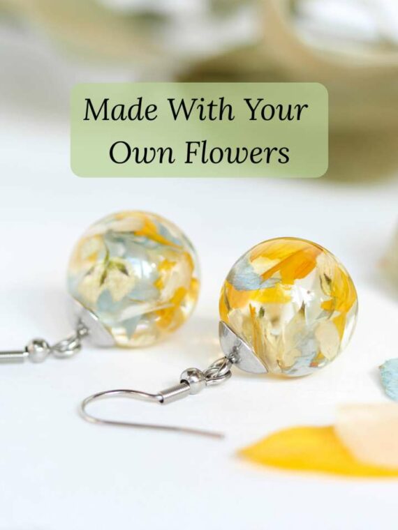 Custom Bouquet Preservation Earrings – Dangle Wedding Flower Keepsake
