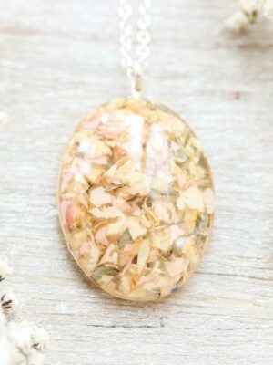 Wedding Preserved Flowers Bouquet Necklace – Custom Jewelry with Your Real Flowers