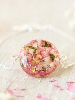 Wedding Bouquet Preservation Bracelet – Custom Resin Jewelry with Your Real Flowers