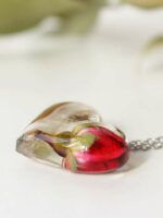 Custom Pet Memorial Necklace – Personalized Keepsake with Pet Hair & Preserved Rose