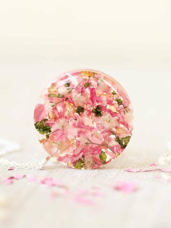 Flower Preservation Wedding Resin Necklace | Keepsake Gift for Bride