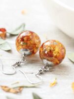 Bridal Bouquet Earrings Dangle | Flower Preservation Jewelry