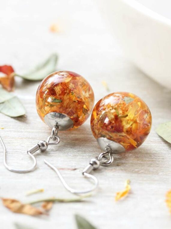 Bridal Bouquet Earrings Dangle | Flower Preservation Jewelry