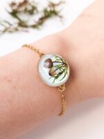 Real Mushroom Terrarium Bracelet with Moss for Nature Lovers