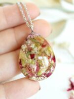 Flower Preservation Wedding Resin Necklace – Custom Keepsake with Your Real Flowers