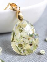 Custom Wedding Bouquet Preservation Necklace – Handmade Keepsake with Real Flowe
