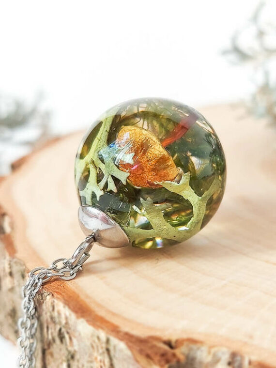 Nature Necklace with Mushroom and Moss