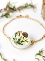 Real Mushroom Terrarium Bracelet with Moss for Nature Lovers