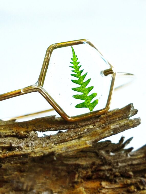 Real fern bracelet, Real leaf bracelet, Botanical jewellery, Plant resin jewelry, Real flower bracelet, Nature resin bracelet Forest jewelry