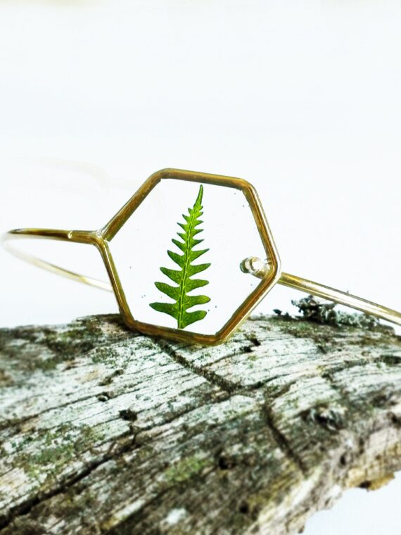 Real fern bracelet, Real leaf bracelet, Botanical jewellery, Plant resin jewelry, Real flower bracelet, Nature resin bracelet Forest jewelry