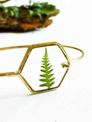 Real fern bracelet, Real leaf bracelet, Botanical jewellery, Plant resin jewelry, Real flower bracelet, Nature resin bracelet Forest jewelry
