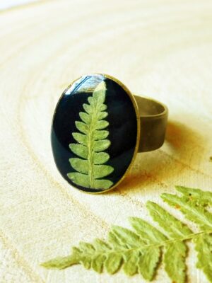 Anillo de bronce antiguo, Anillo de helecho real, Anillo del bosque, Anillo de helecho, Anillo inspirado en la naturaleza, Regalo para ella