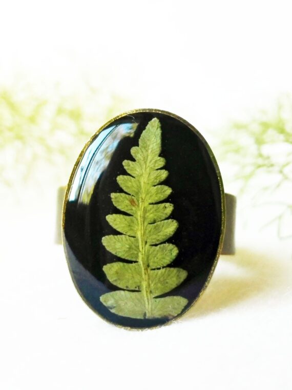 Anillo de bronce antiguo, Anillo de helecho real, Anillo del bosque, Anillo de helecho, Anillo inspirado en la naturaleza, Regalo para ella