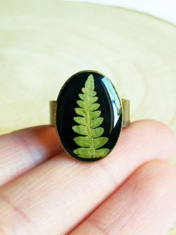 Anillo de bronce antiguo, Anillo de helecho real, Anillo del bosque, Anillo de helecho, Anillo inspirado en la naturaleza, Regalo para ella