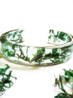 Green cuff bracelet, Moss bracelet, Nature lover bracelet, Bangle cuff bracelet, Birthday gifts for best friend, Chunky bangle bracelet