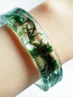Green cuff bracelet, Moss bracelet, Nature lover bracelet, Bangle cuff bracelet, Birthday gifts for best friend, Chunky bangle bracelet