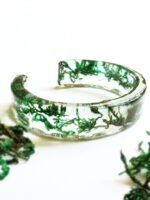 Green cuff bracelet, Moss bracelet, Nature lover bracelet, Bangle cuff bracelet, Birthday gifts for best friend, Chunky bangle bracelet