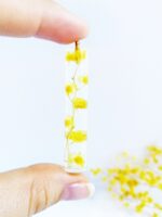 Real flower necklace, Crystal resin necklace, Mimosa necklace, Terrarium necklace Yellow flower jewelry Crystal necklace Real flower jewelry