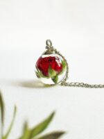 Minimalist Rose Flower Necklace – Dainty Charm  Pendant