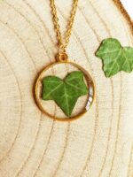 Personalized initial necklace, Pressed leaf necklace, Botanical jewelry, Personalized letter necklace for women, Ivy jewelry, Birthday gifts