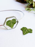 Resin bracelet, Pressed leaf bracelet, Ivy bracelet, Eco resin jewelry, Botanical bracelet, Ivy leaf jewelry, Geometric bracelet Unique gift