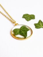 Personalized initial necklace, Pressed leaf necklace, Botanical jewelry, Personalized letter necklace for women, Ivy jewelry, Birthday gifts