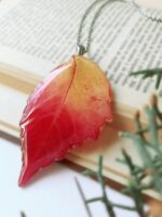 Fall necklace, Dried leaf necklace, Multicolor necklace, Fall leaf jewelry, Red leaf necklace, Autumn leaf necklace, Original gift for women