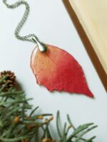 Fall necklace, Dried leaf necklace, Multicolor necklace, Fall leaf jewelry, Red leaf necklace, Autumn leaf necklace, Original gift for women