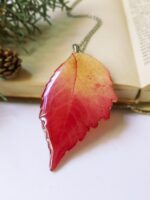 Fall necklace, Dried leaf necklace, Multicolor necklace, Fall leaf jewelry, Red leaf necklace, Autumn leaf necklace, Original gift for women